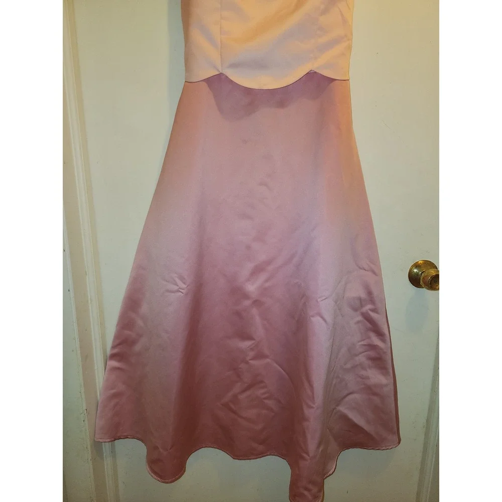 Biscotti Girls Pink Satin Formal Gown Rosette Pearl Tulle Dress Size 16 379CBD